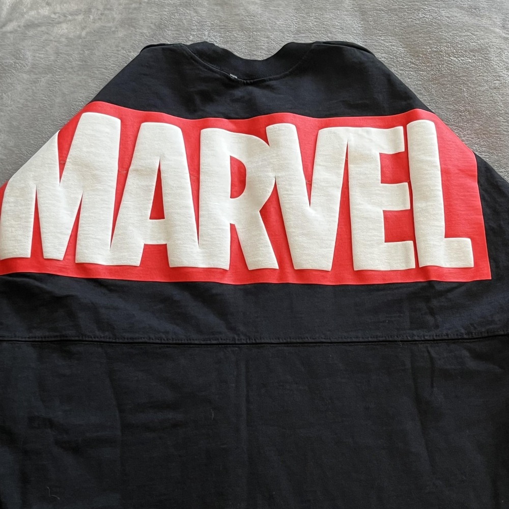 Marvel Shirt Mens Small Black Disney Spirit Jersey Long Sleeve Avengers Logos - Picture 4 of 13